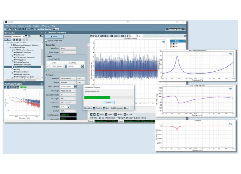 Transfer Function Screen in APx
